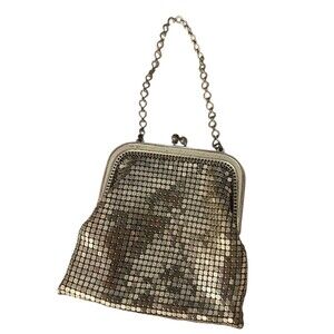 Vintage Whiting & Davis Mesh Silver Plated Purse Dainty Chain Detailed Edge
